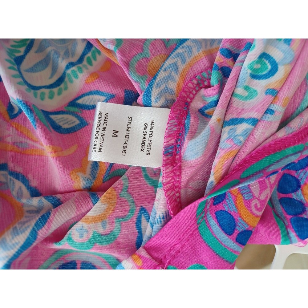 Dear Scarlett NWT Womens Shirt Sz M Pinks Paisley Flowy Lightweight - Picture 4 of 4